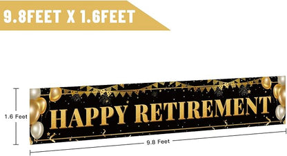 Large Happy Retirement Banner, Party Decorations Supplies - Image 2