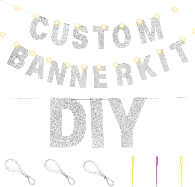 TaoBary 112 Pcs DIY Letter Kit Glitter Customizable Banner Letters Include 107 - Image 7