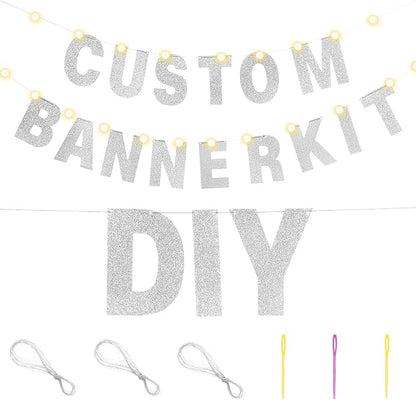 TaoBary 112 Pcs DIY Letter Kit Glitter Customizable Banner Letters Include 107 - Image 7