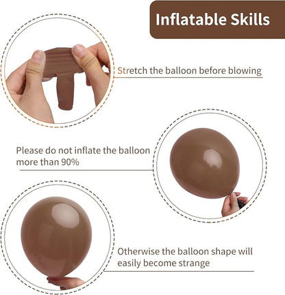 RUBFAC Brown Balloons Arch Kit 129pcs Different Sizes 18 12 10 5 Inches | - Image 3