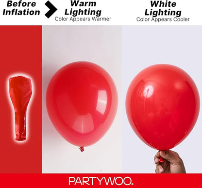 PartyWoo Red Balloons 99 pcs Different Sizes of 36 18 12 10 5 Inch Red Balloon - Image 3