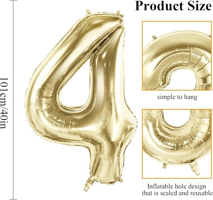 Number 49 Balloons for 49th Birthday Party Decorations, 40 Inch 0-100 - Image 2