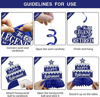 Blue Silver Retirement Party Decorations - Image 6