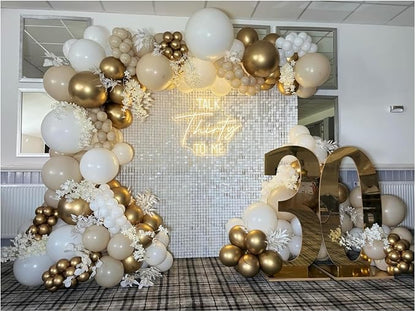 White Sand Gold Balloons Garland Arch Kit - Image 7