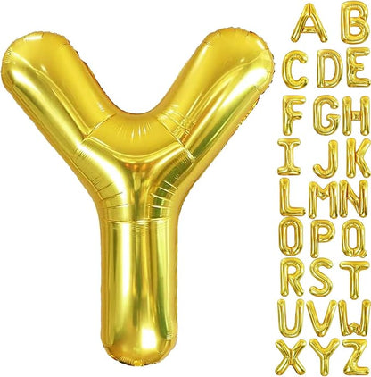 40 Inch Letter Foil Balloons Gold by Aeniaza
