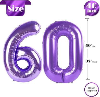 Purple Number 60 Balloon 40 Inch - Image 5