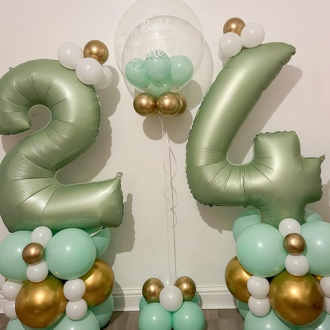 Sage Green Number 60 Balloon, 60 Balloon - Image 4