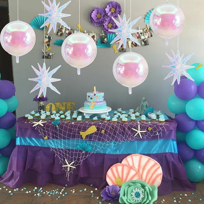 TONIFUL 8Pcs 22Inch Iridescent Large 4D Giant Round and Star Balloons Explosion - Image 5