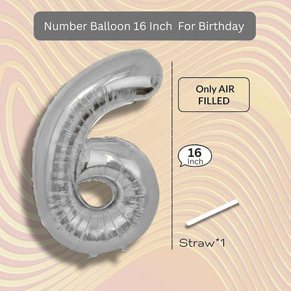 Rose Gold Number Balloon 6 Mylar Foil Macaron Balloons 16 inch - Image 8