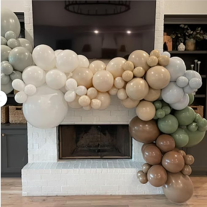 Sage Green Blue Brown Balloons - Image 7