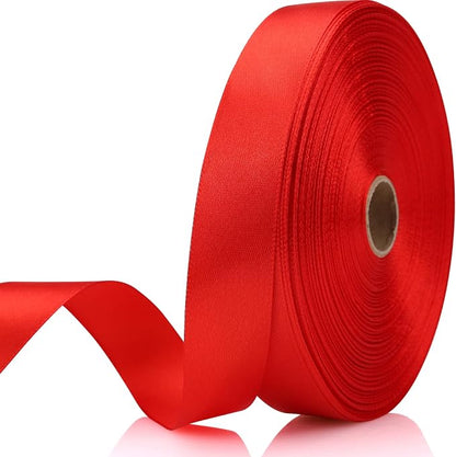 7/8 Inch 60 Yards Red Satin Craft Ribbon-Single Face Polyester Ribbon by Unknown
