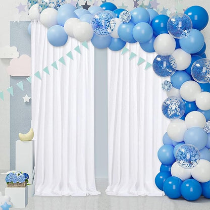White Sequin Backdrop Curtain 4 Pack 2ft x 8ft Backdrop Birthday Background | - Image 4