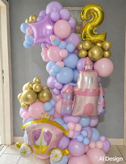 Princess Balloon Garland Arch Kit, Crown Star Foil, - Image 8