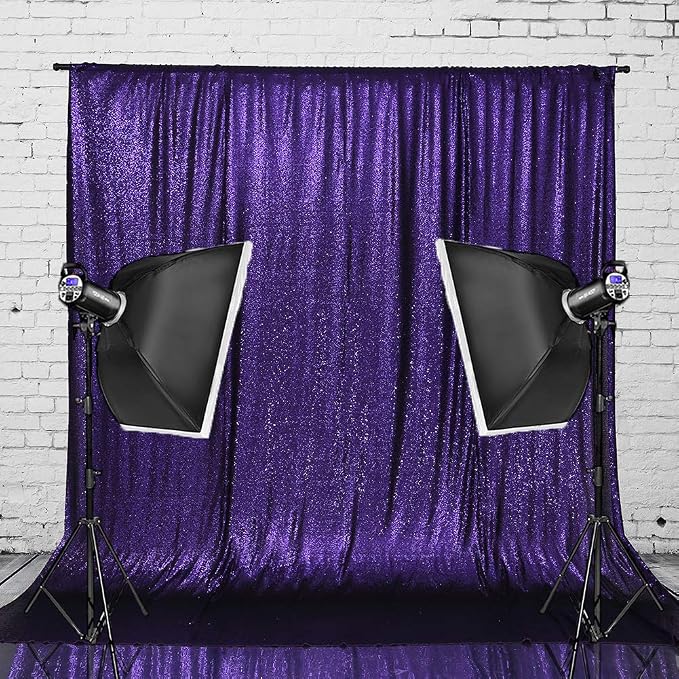 Eternal Beauty Purple 3mm Sequin Backdrop 10x10 Ft - Image 7