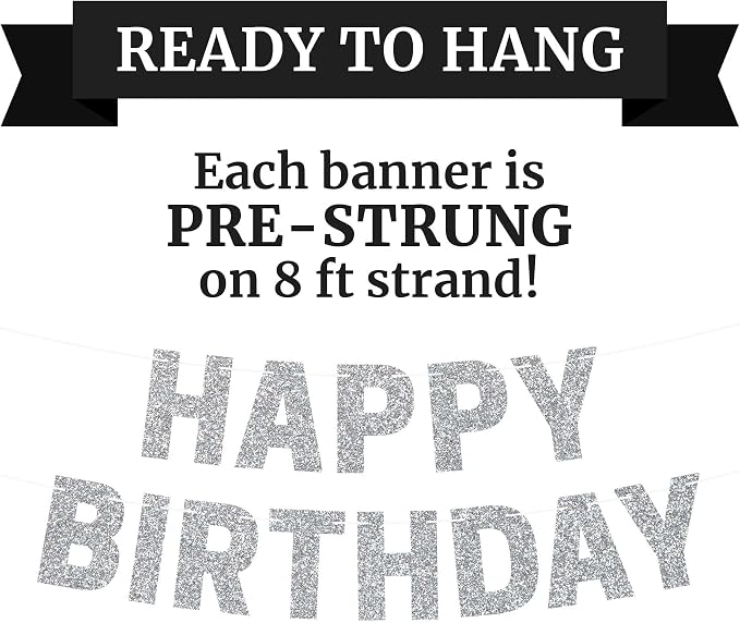 Pre-Strung Happy Birthday Banner - Image 3