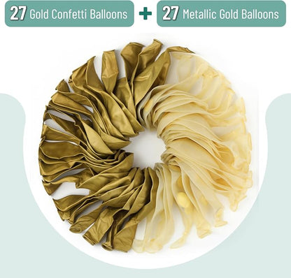 Mr. Pen- Gold Confetti Balloons, 12 Inch, 54 Pack | Latex Metallic Gold Balloons - Image 2