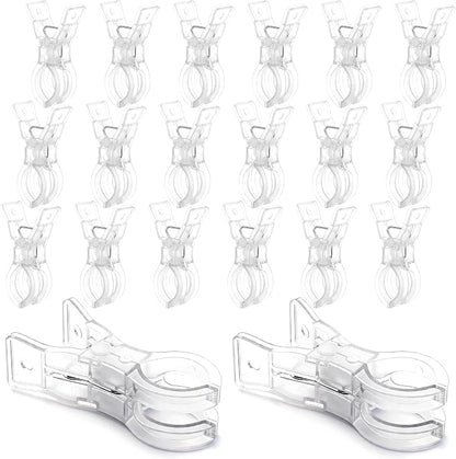 20 Pack Balloon Arch Clips, 3.5'' Clear Plastic Spring Clamps | Heavy Duty Clips by Huiguli
