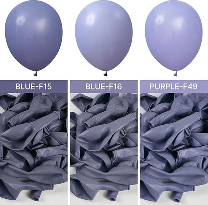 PartyWoo Dusty Blue Balloons 100pcs Boho Dusty Purple Muted Lavender Color | 12 - Image 5