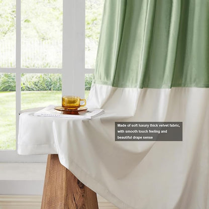 BULBUL Luxury Two Tone Velvet Curtains 108 inch - Image 5