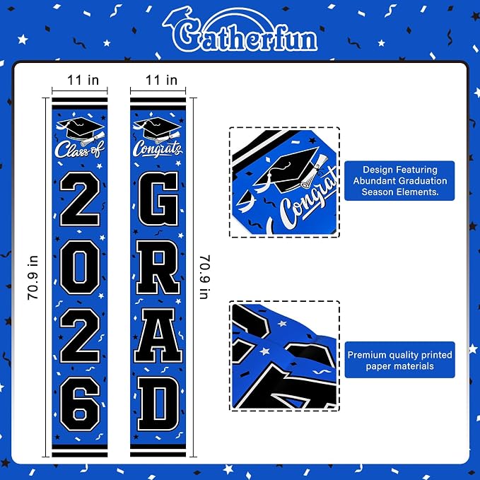 2026 Graduation Decorations, Congrats Grad Banner Backdrop - Image 2