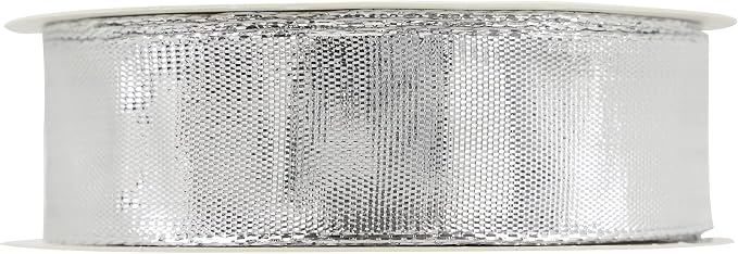 Silver Wired Woven Metallic Ribbon - Image 8
