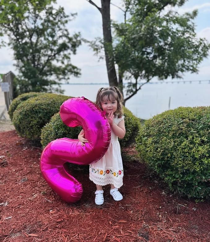 6 Balloon - Pink Birthday Number Balloons, 40 Inch Decorations Men Women | Pink - Image 4
