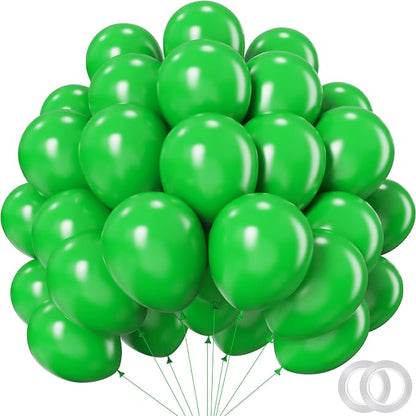 Green Balloons - 12 inch 100pcs Latex - Round Green Birthday Balloons by PatiCool