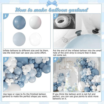 Blue Balloon Arch Kit for Baby Shower Gender Reveal Birthday Decorations | - Image 6