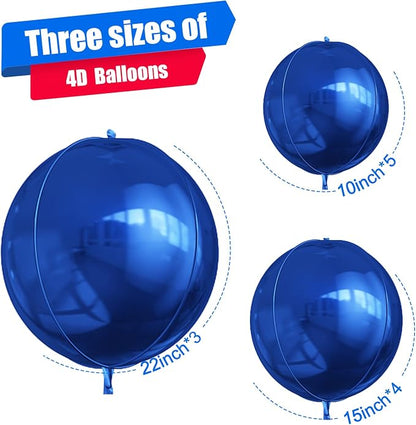 12Pcs Navy Blue Round Foil Balloons, Metallic Blue Foil Balloon - Image 2