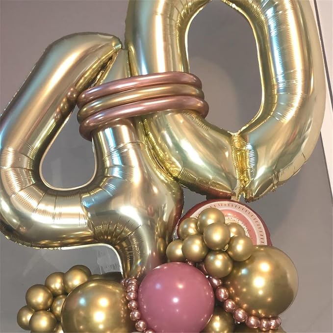 Champagne Gold Number 17 Foil Balloons, 40 Inch Giant Gold 17th Birthday - Image 3