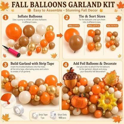 Fall Party Decoration Balloon Arch Kit - Image 7
