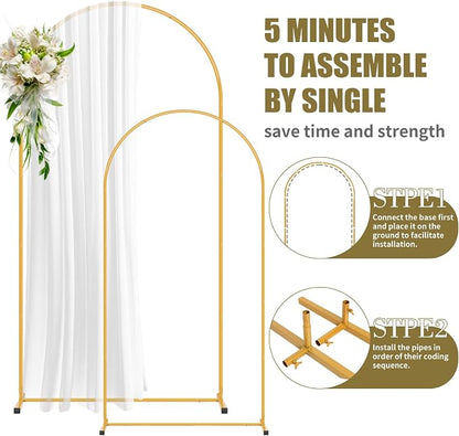 2 Pack Arch Backdrop Stand and Cover Set, Balloon Arch Stand | Metal Background - Image 3