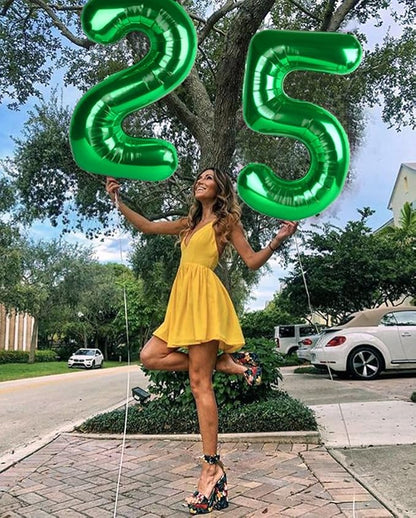 Number 15 Balloon 40Inch for 15 Year Old Birthday Decorations, Dark Green | - Image 3