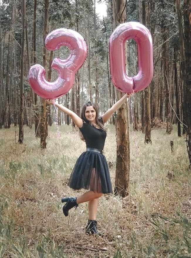 8 Balloon Numbers Birthday Decorations, 40In Pink Balloons - Image 3