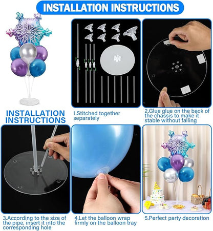 Snow Birthday Party Balloons Stand Kit 2 Sets - Image 3