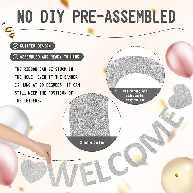 Pre-Strung Glitter Welcome to the Team Banner Welcome Banner Welcome Decorations - Image 2