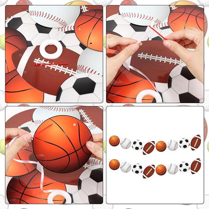 2 Pcs Sports Party Decorations Sport Party Banner Basketball Football Soccer - Image 3