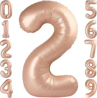 40 Inch Caramel Foil Number 2 Balloon by TNCDJKPA