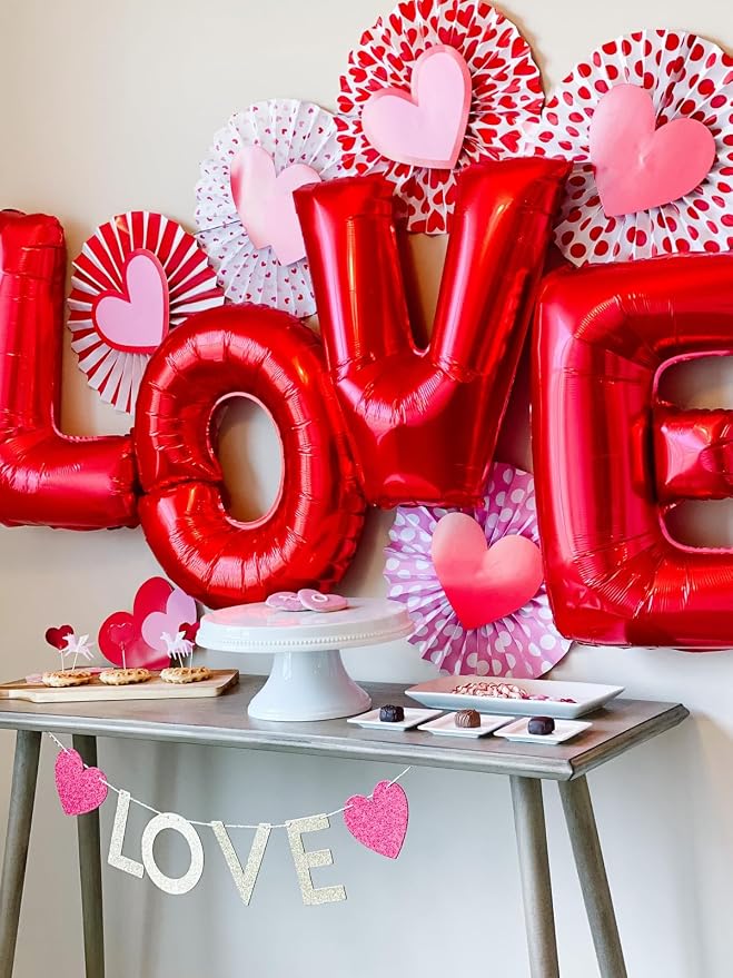 16" Red Letter Number Balloons, Happy Birthday & 2 Sets of A-Z 0-9, Foil Mylar - Image 5