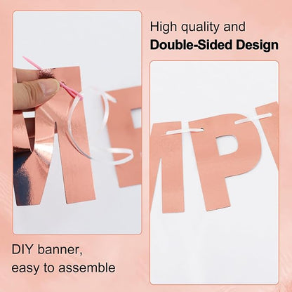 BEISHIDA Double-sided Rose Gold A-Z DIY Letter Custom Banner Party Decor | 111 - Image 3