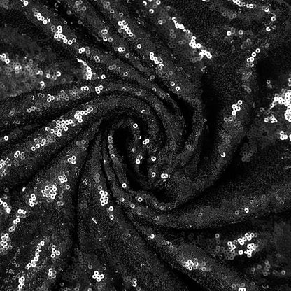 JYFLZQ Black Sequin Backdrop Curtains 2ft x 8ft 4 Panels Glitter Photo Booth - Image 7