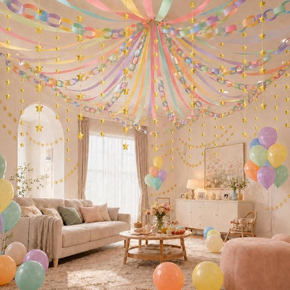 360 Sheets Colorful Paper Chains Strips and Star Garland - Image 4