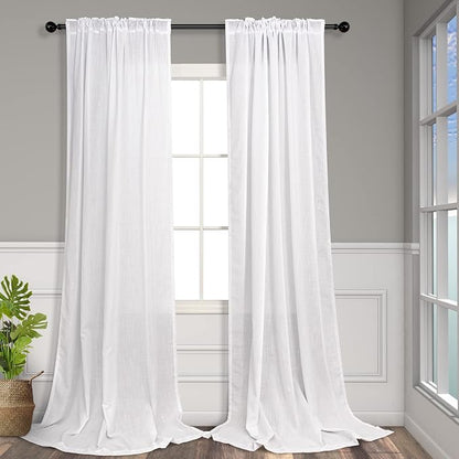 Pitalk 60 Inch Wide Curtains for Living Room 2 Panels Back Tab Pocket Drape - Image 8