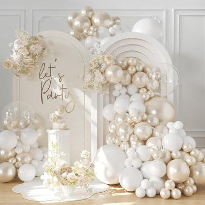White Balloon Arch Kit for Wedding Bridal Shower Baby Shower Decorations | by LANGASQUE