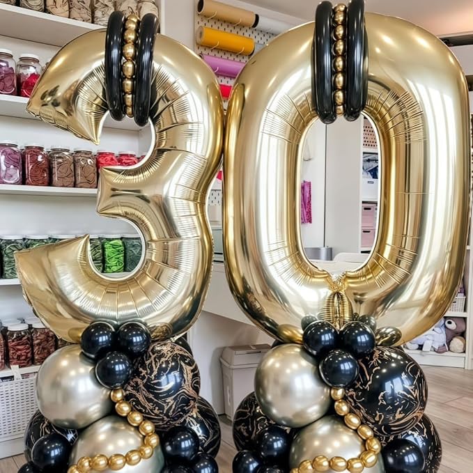 Champagne Gold 13 Balloon, 40 Inch Light Gold Number 13 Balloon Big Foil Mylar - Image 6
