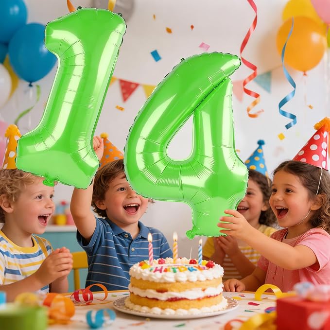 40 Inch Number 14 Balloons for 14th Birthday Party Decorations, 0-100 Fruit - Image 2