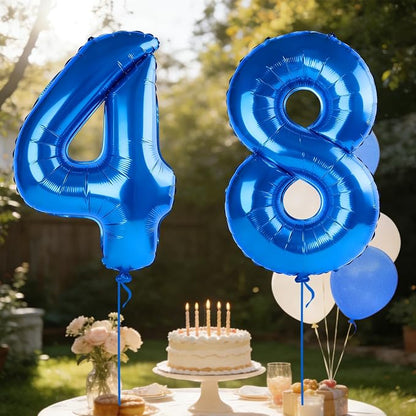 40 Inch Number 48 Balloons for 48th Birthday Party Decorations, 0-100 Dark Blue - Image 3