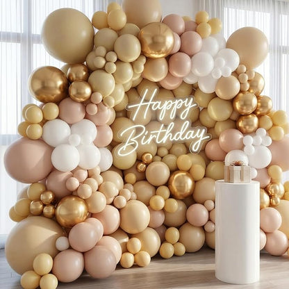 RUBFAC 129pcs Light Brown Balloons Different Sizes 18 12 10 5 Inch Latex Tan - Image 4