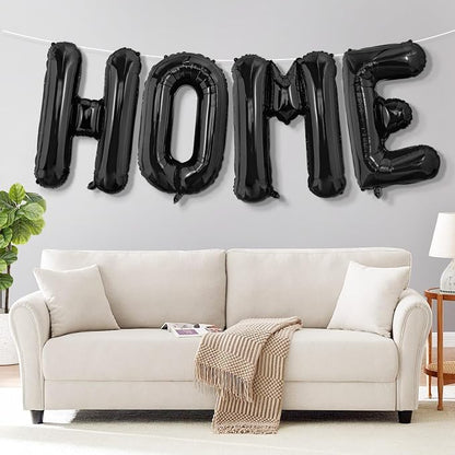 Black HOME Balloons, 40 Inch HOME Letter Balloons Home Balloon Banner - Image 6