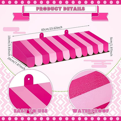 Boao 4 Pack Circus Awning Decoration 3D Stripe Cardboard Awning Carnival Wall - Image 2